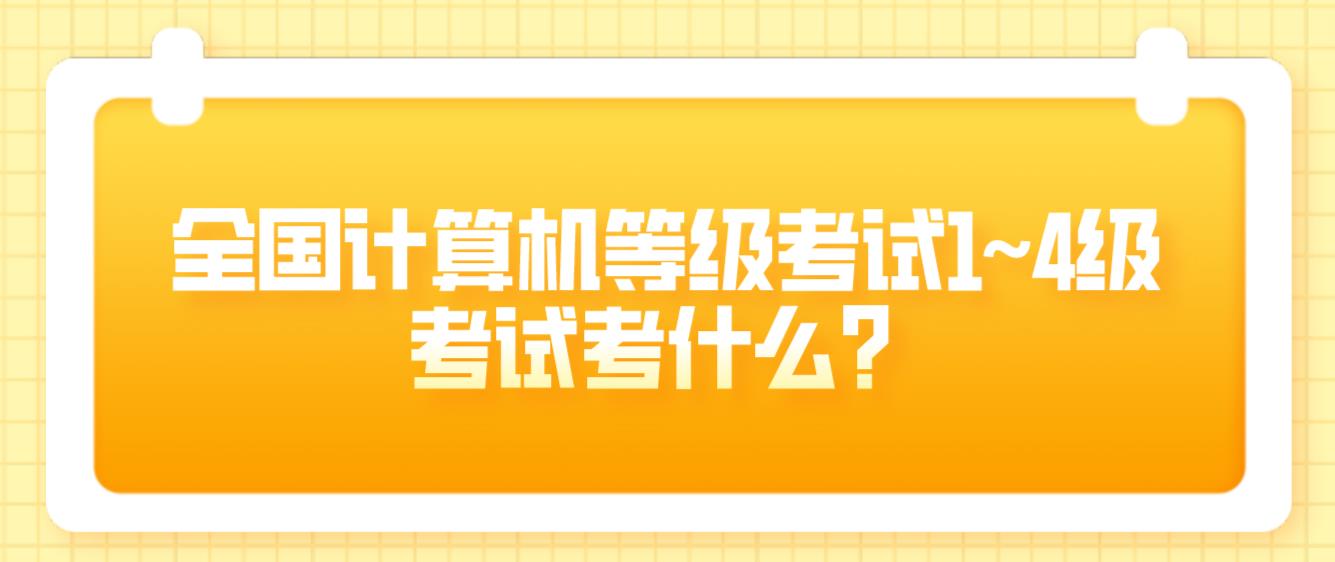 全国计算机等级考试1~4级考试考什么？