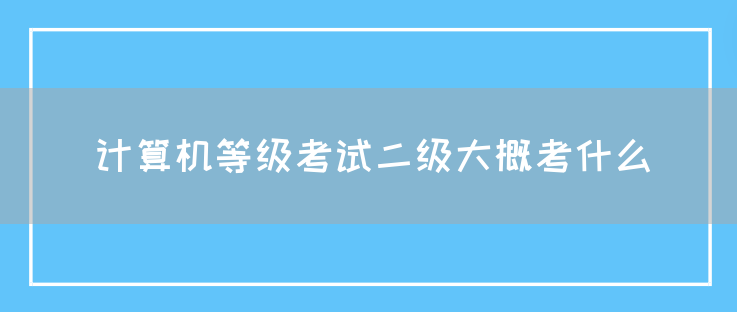 计算机等级考试二级大概考什么