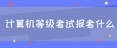 计算机等级考试报考什么