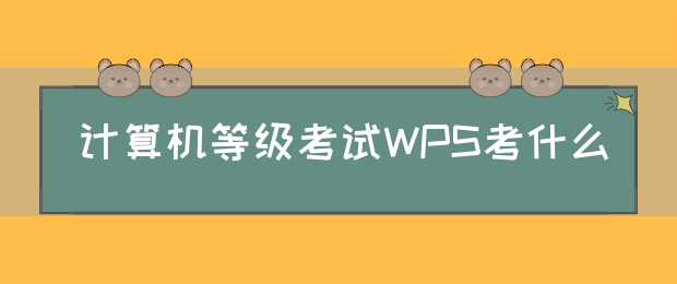 计算机等级考试WPS考什么(图1)