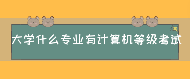 大学什么专业有计算机等级考试