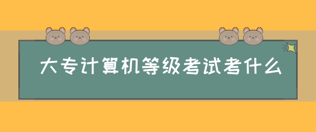 大专计算机等级考试考什么(图1)