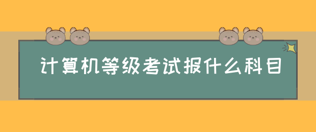 计算机等级考试报什么科目