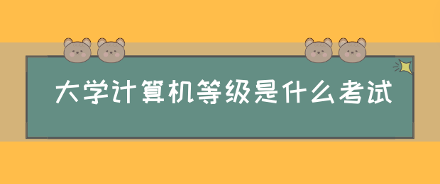 大学计算机等级是什么考试(图1)