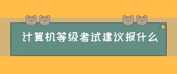 计算机等级考试建议报什么