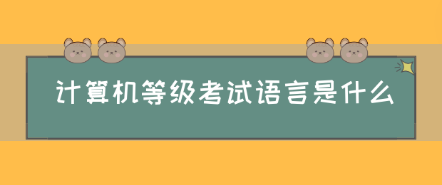 计算机等级考试语言是什么(图1)