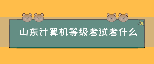 山东计算机等级考试考什么(图1)