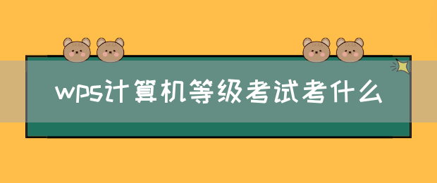 wps计算机等级考试考什么(图1)