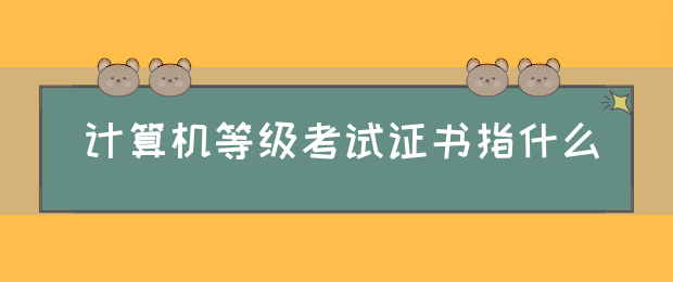 计算机等级考试证书指什么(图1)