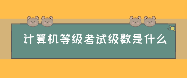 计算机等级考试级数是什么