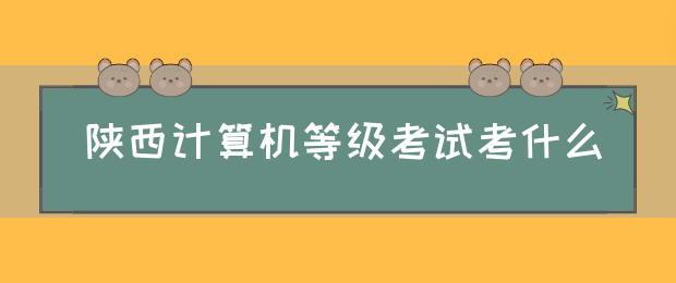 陕西计算机等级考试考什么